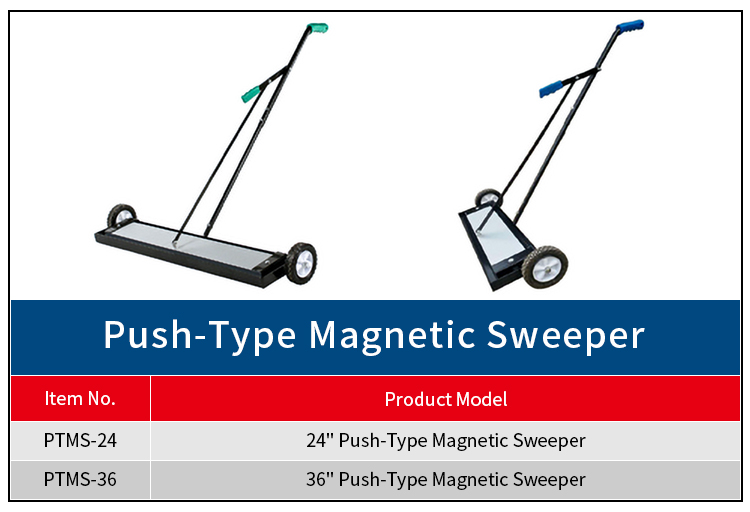 Spazzatrice magnetica per pavimenti a spinta manuale 