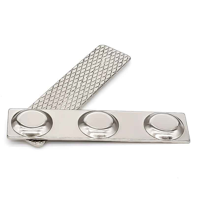 Distintivo magnetico al neodimio rettangolare in lamiera d'acciaio riutilizzabile con adesivo 3M