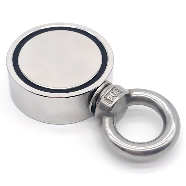 Magneti da pesca al neodimio a doppia faccia con perno a occhiello SST 